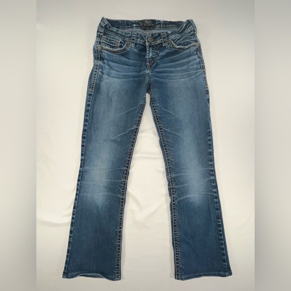 Silver Jeans Co. Suki Mid Slim Boot Jeans W28 L33 Fluid Denim Dark Wash